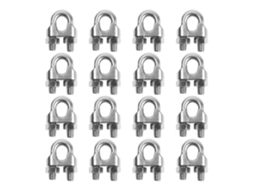 Conjunto De 16 Peças Abraçadeiras Para Cabos 3 Mm, Em U Aço Inoxidável, Terminais Cabos.-aquaforge
