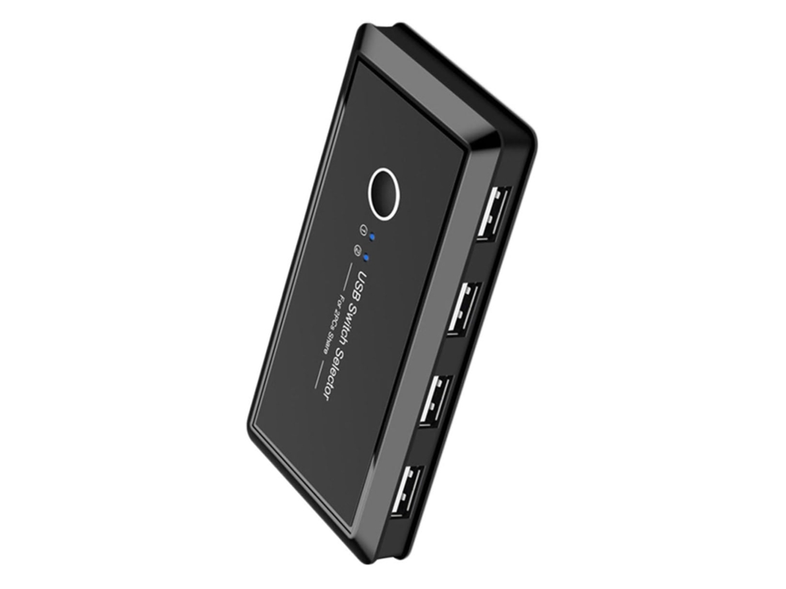 Hub Usb 2.0 Para Compartilhamento De Periféricos, Compatível Com Impressoras E Scanners. Cor Preto. Hub Usb 2.0 Para Compartilhamento Gokoco