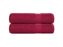 Vidaxl Toalhas De Banho Frogn 2pcs 70x140 Cm 360 G/m² Bordéus
