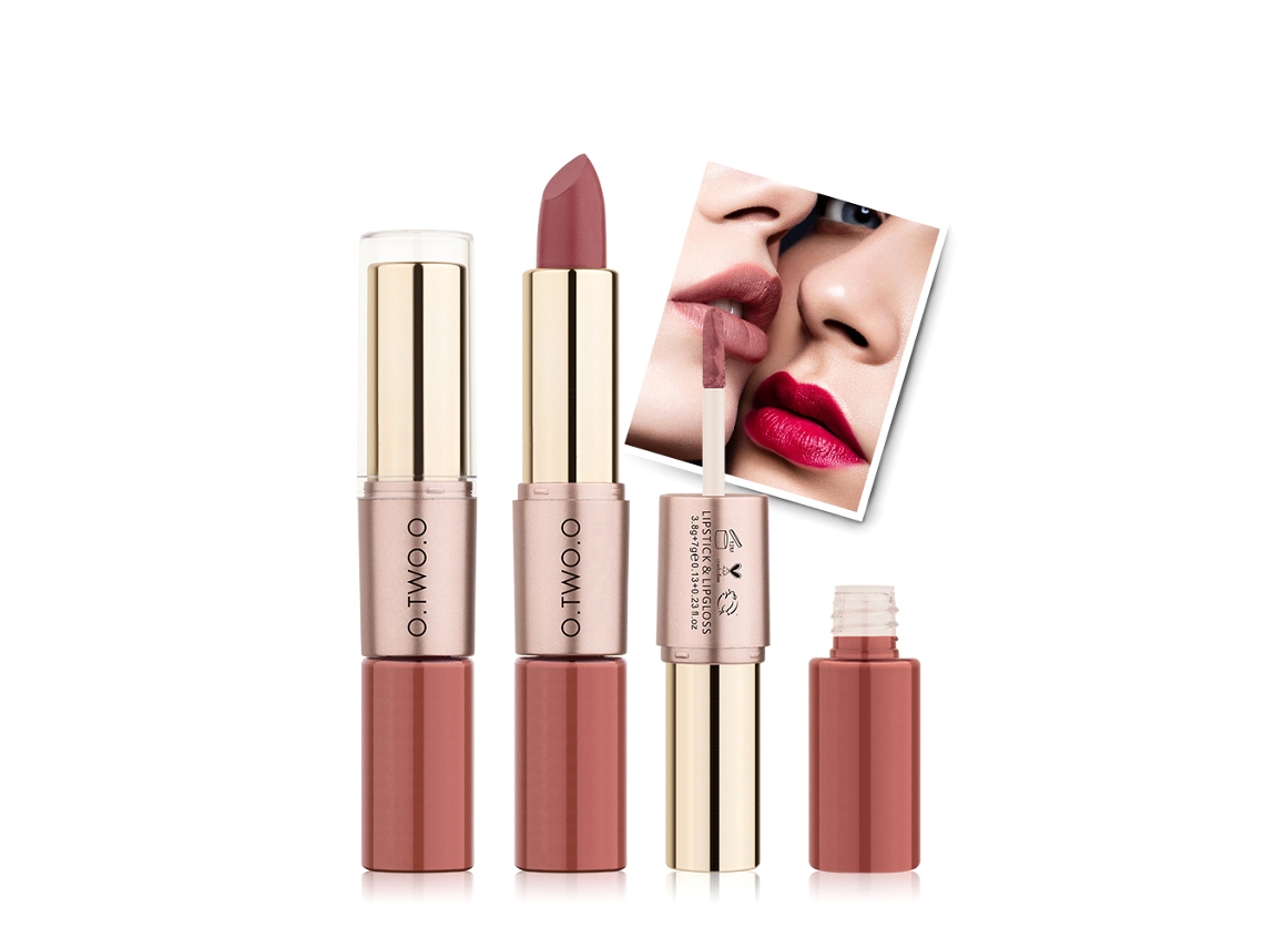 Labial Mate E Brillo Labial 2 Em 1 O.two.o De Belleza Fashion Longa Duração Hidratante Cosmético