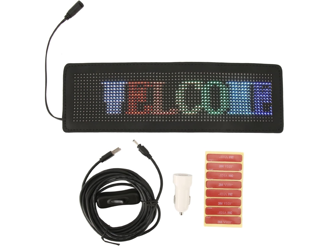 Letreiro Led Para Carro, Display Rgb Programável Com Controle Por Aplicativo Para Publicidade Em Lojas E Bares, 28, 5x
