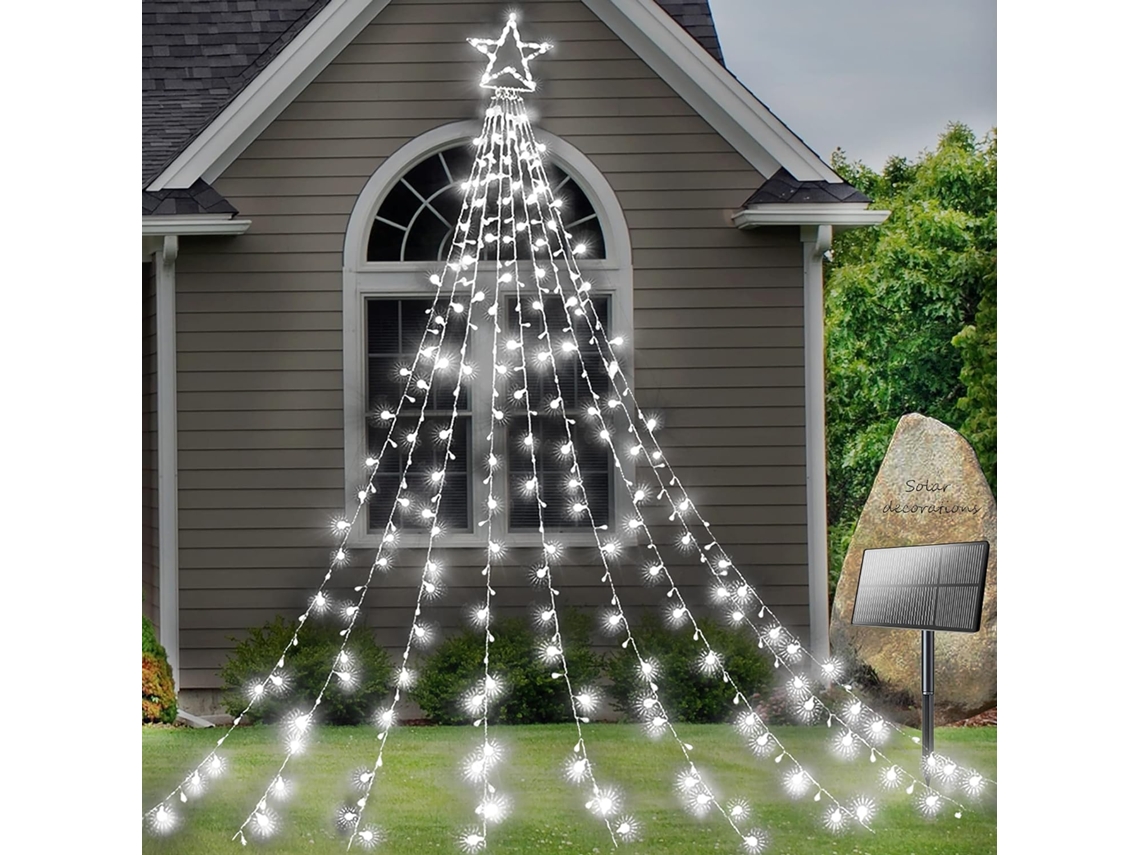 Decorações de Quintal Solar Luzes Estreladas 317 Led 8 Modos Ao Ar Livre À Prova D'Água Luzes Estreladas de Jardim Movidas a Energia Solar para Parede