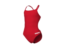Fato de Banho de Menina para Natação ARENA Peça Team Challenge Vermelho (10/11 anos)