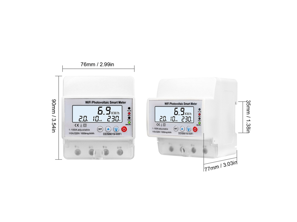 Laxiscreed Metrô Fotovoltaico Wifi Inteligente 110v/220v Até 100a Para Painéis Solares