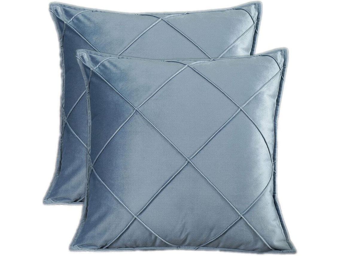 2026-2 Capas De Travesseiro De Veludo 45x45 Cm Estilo Nórdico Quadros Macios Para Sofá Sala Dormitório Azul Claro