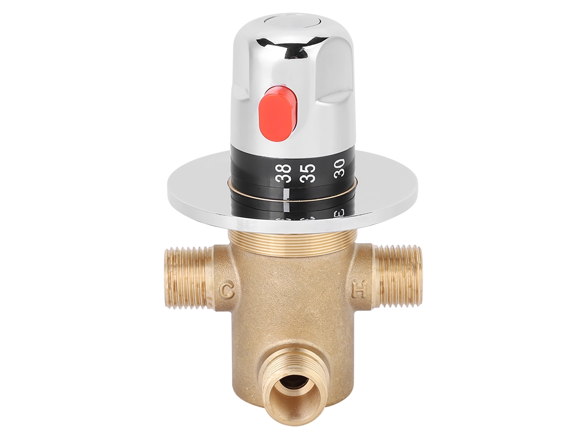 Válvula Termostática Cobre 3 Vias G1/2 para Banheiro