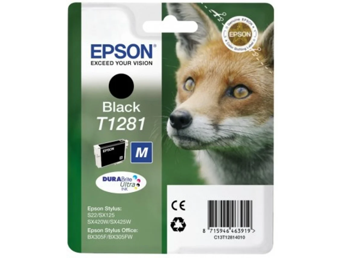 Tinteiro EPSON T1281 Preto (Outlet Caixa Aberta - C13T12814022)