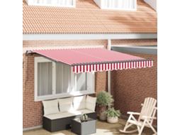Vidaxl Toldo Retrátil Vermelho E Branco 300 X 250 Cm