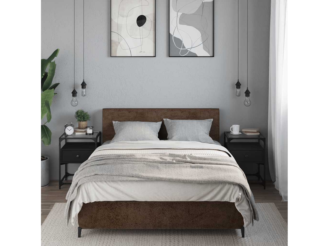Vidaxl Mesas De Cabeceira 2 Pcs 40x40x55 Cm Derivados De Madeira Preto