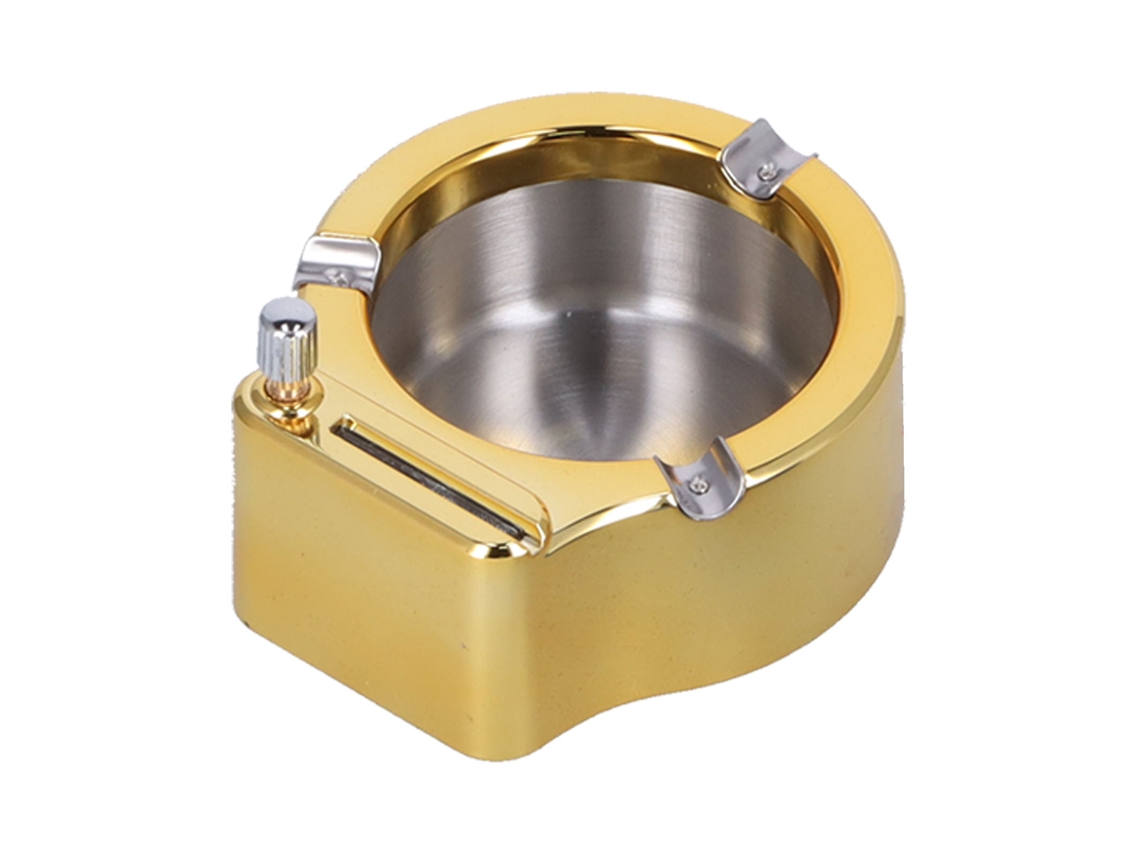 Cinto de segurança de aço inox com isqueiro multifuncional, ouro S/MARCA