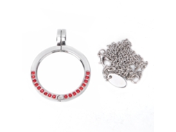 Colgante De Joyería De Acero Inoxidable Compatible Con Misfit Shine 2 Cadena De Collar Rojo Rosa Para Mujer