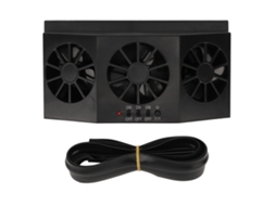 Ventilador Solar para Carro 1.5w Exaustor com 3 Buracos Preto