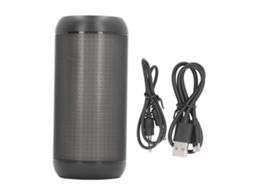 Altavoz Bluetooth Negro Impermeável e Antipoeira com Luz Ambiental Portátil para Exteriores, Viagens, Festas e Carro