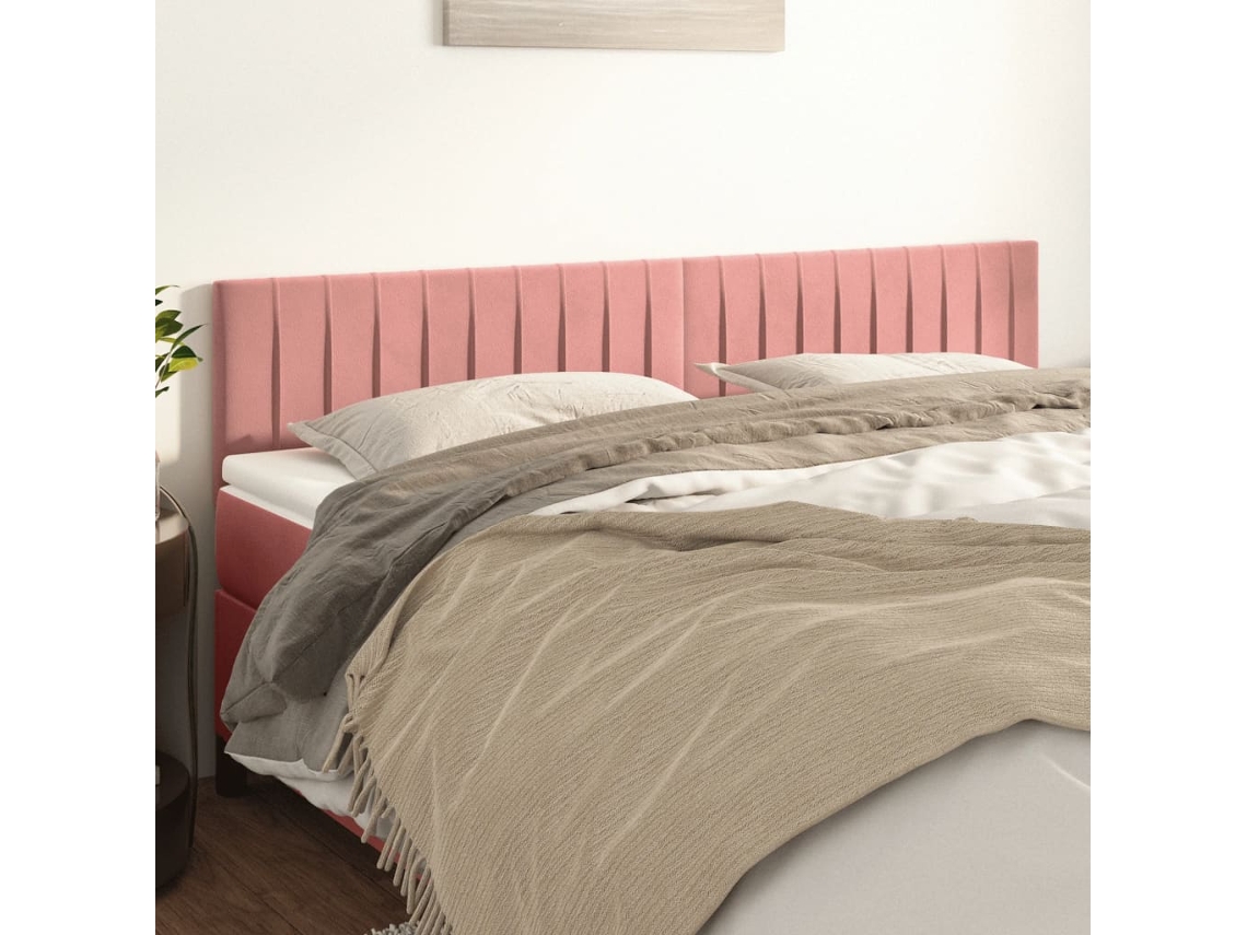 Vidaxl Cabeceiras Rosa 160x5x78/88 Cm Veludo
