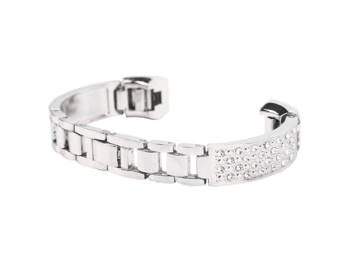 Pulseira De Aço Inoxidável Com Strass Para Mulher, Pulseira Decorativa Para Fitbit