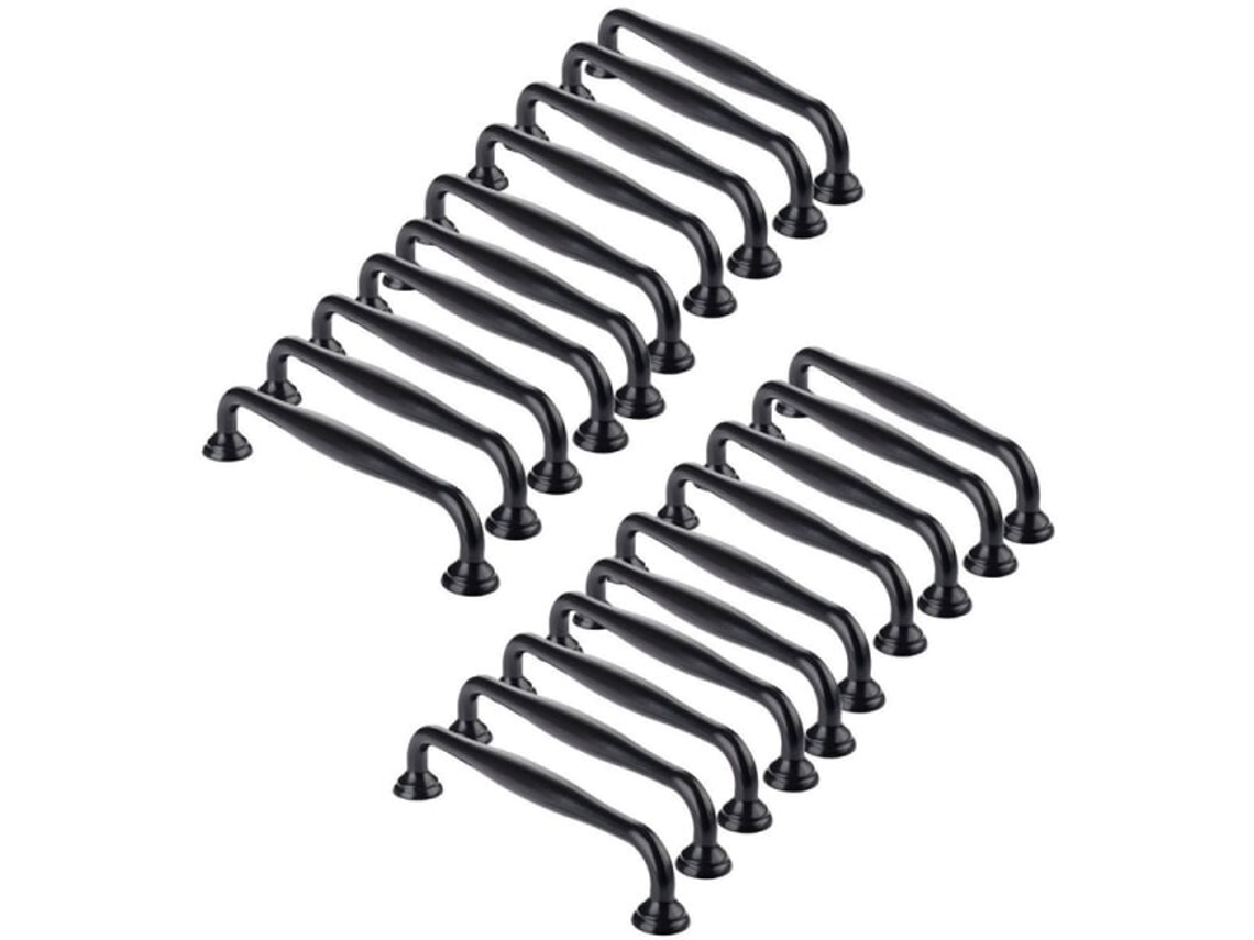 20 Puxadores Pretos para Portas, 96 mm BRILVIBERA