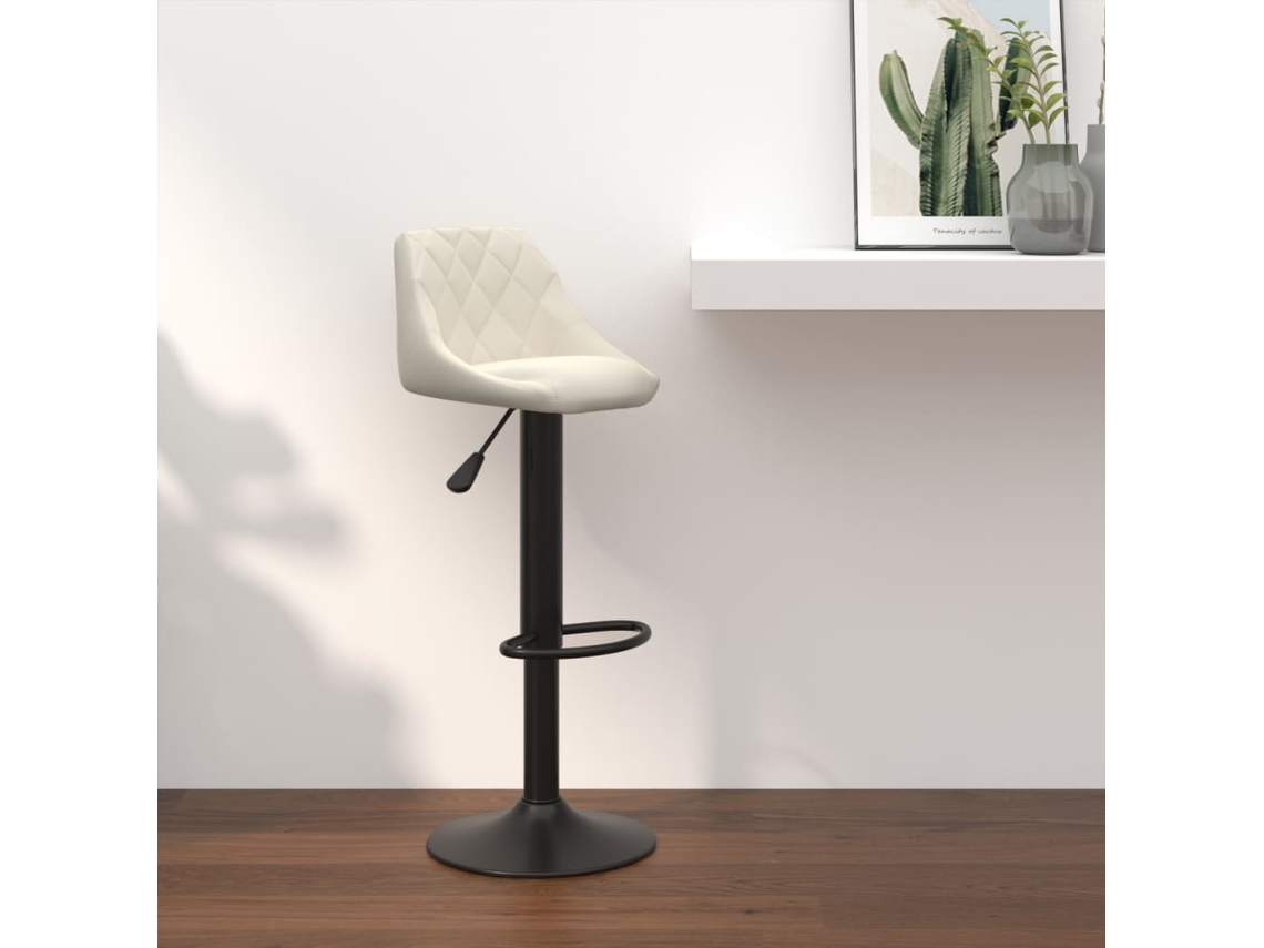 Vidaxl Banco De Bar Veludo Cor Creme