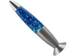 Abajur De Cabeceira Romântico Azul Com Glitter Luz Líquida Decorativa