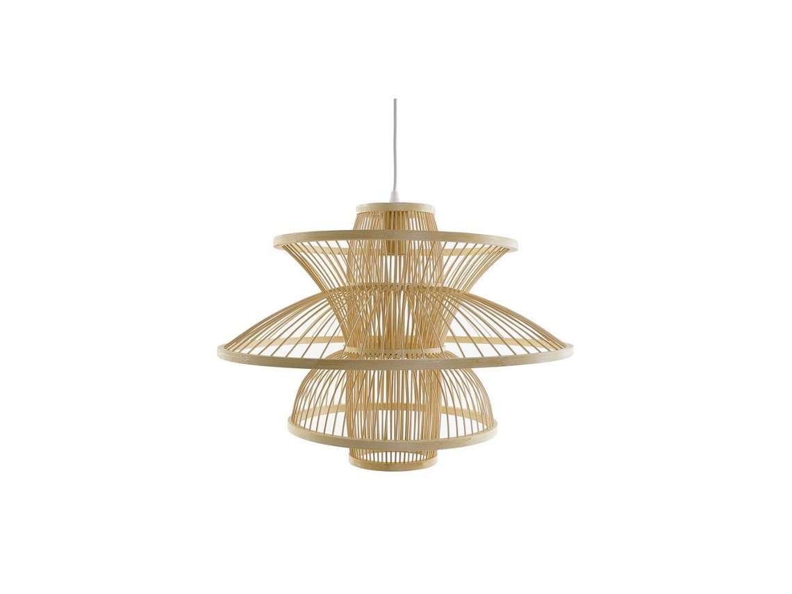 Candeeiro de Teto Dkd Home Decor Bambu 50 X 50 X 37 Cm