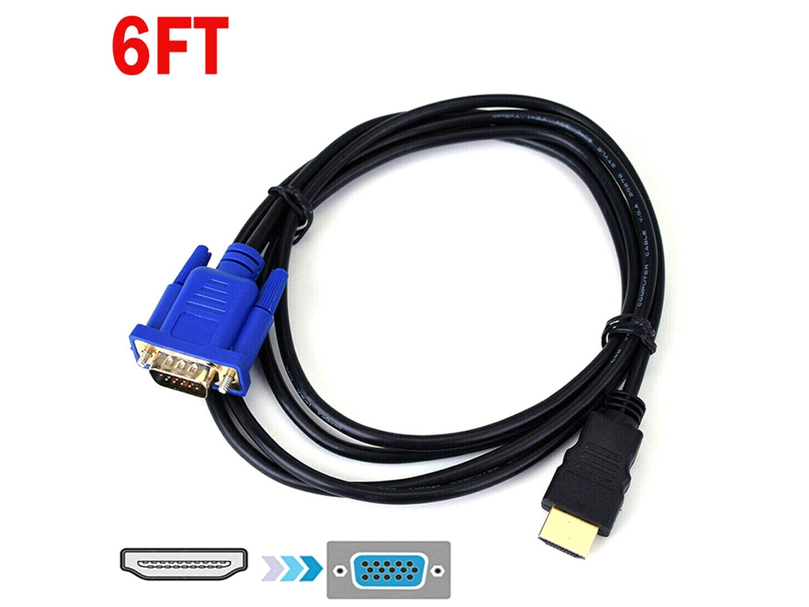 Cabo Adaptador Conversor de Vídeo Hdmi Macho para Vga Pc e Dvd AQUAFORGE (preto)
