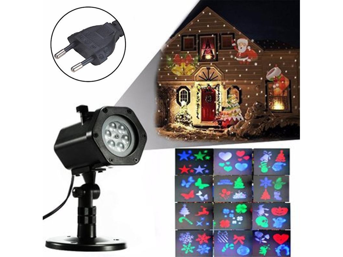Projetor Led Rotativo para Natal e Halloween Luz de Paisagem à Prova D'água Decoração Externa Jardim Festa YURU