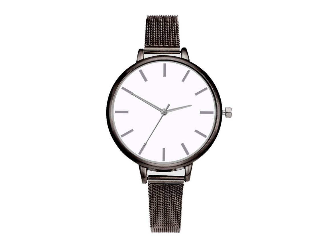 Relógio de Pulso Feminino de Quartzo com Pulseira de Malha Liga Estilo Simples e Fashionable
