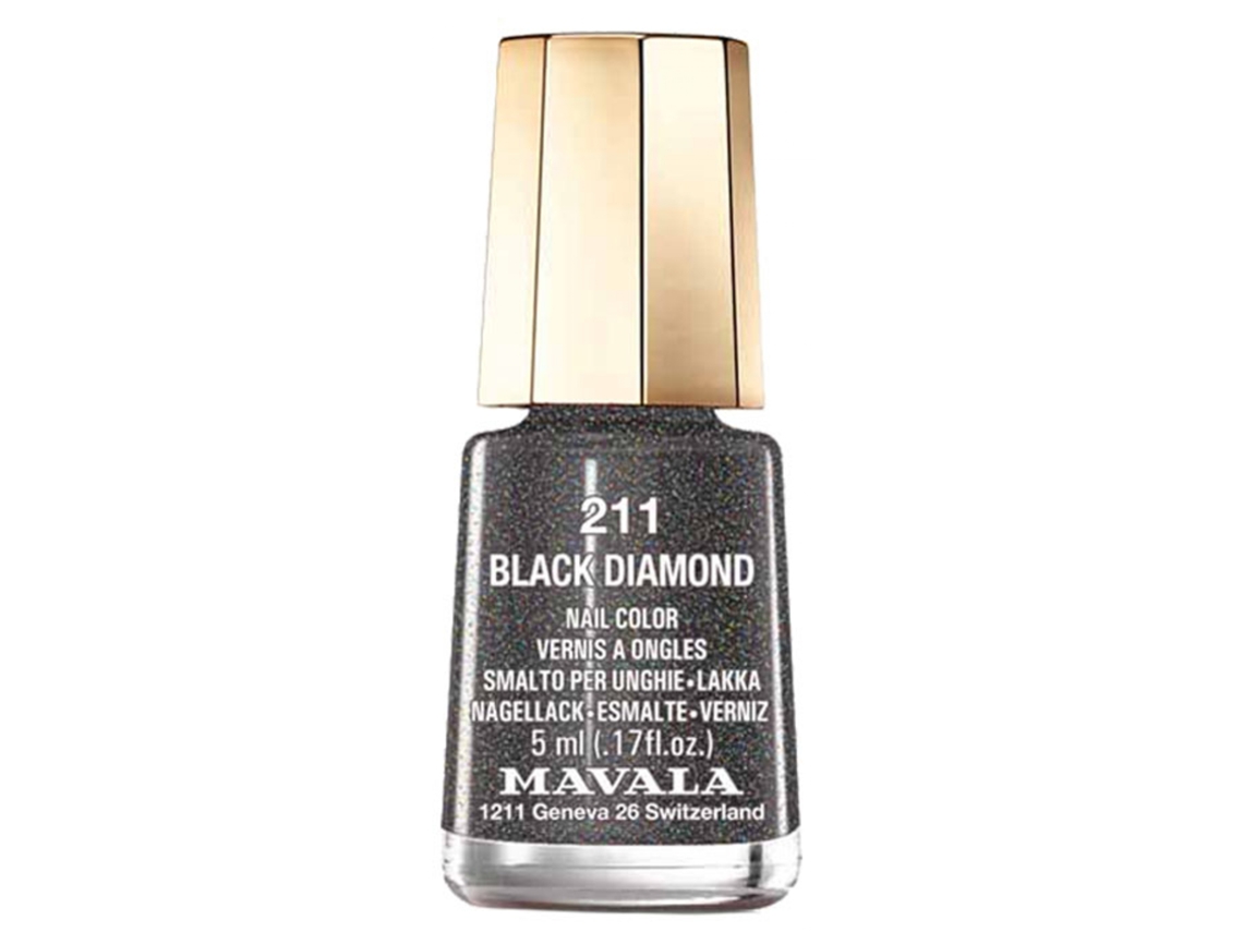 Mini esmalte glitter para unhas 5 ml Cor: 211 Black Diamond MAVALA