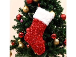 Laxiscreed Meias De Natal De Plush Com Strass E Lanyard Para Decoração E Presente Portátil
