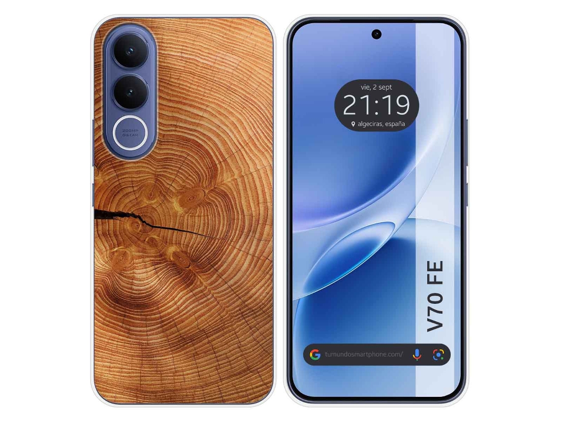 Capa Tumundosmartphone De Silicone Para Vivo V70 Fe Com Estampa De Madeira 04 Desenhos