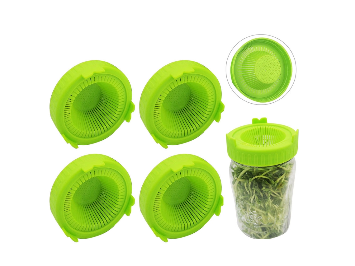 4 Tampas De Germinação Plásticas Para Potes De Boca Larga