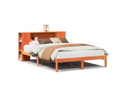 Cama com Estante Sem Colchão 150x200 Cm Pinho Maciço MAISON EXCLUSIVE
