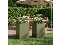 Vidaxl Vaso De Jardim 2 Unid. Verde-azeitona 40 X 40 X 50 Cm
