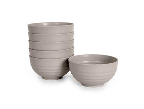 Conjunto de 6 Tigelas Reutilizáveis PLASTIC FORTE (Castanho - 540Ml)