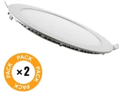 Pacote 2 Downlight Slimline LED GREENICE 18W 1409Lm 4200ºk Circular 40.000H [Jl-Gp-Lz-3-M-W-Pk2-Ap]