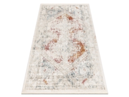 Distin 0100B Rosa Pó Branco Tapete Moderno Ornamento Vintage Franjas DYWANY LUSZCZOW