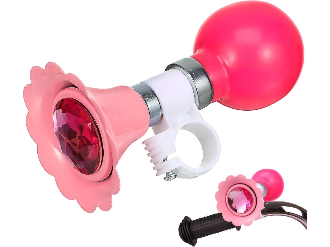 Buzina Retrô para Bicicleta, 110 Db, em Abs, para Guidão, Infantil, para Patinete, Rosa AQUAFORGE