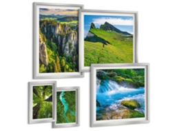 Conjunto De Pinturas Paisagens Montanhas Rios Florestas Espelharte (5 Peças)