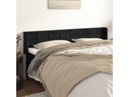 Cabecero con Alas de Terciopelo 183x16x78/88 cm Negro