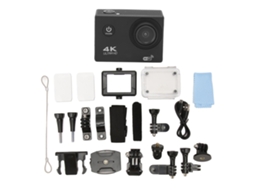 Câmera De Ação 4k Hd Impermeável 30m Tela 2.0 Polegadas Wifi Para Mergulho Esportes Outdoor Preta