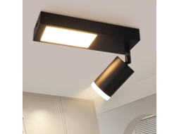 Nettlife Candeeiro De Teto Com 1 Focosâmpada Gu10 20 W 3000 K Branco Quente Preto Ajustável Para Cozinha E Quarto, Uso Diário, Em Casa
