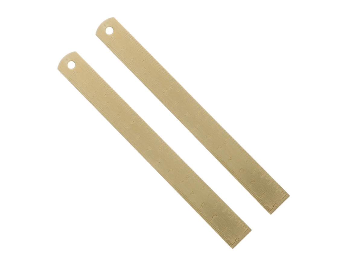 Prateleiras pequenas de latão com detalhes em ouro, conjunto de 2 peças, com escala dupla gravada, ideais para estudantes e...