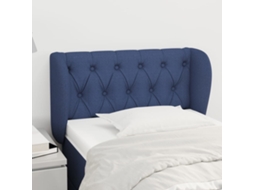 Vidaxl Cabeceira De Cama C/ Abas Tecido 83x23x78/88 Cm Azul