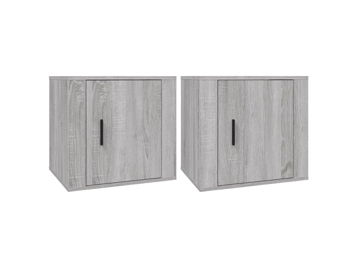 Bedside Cabinet, Bedside Cabinets Vidaxl Cinzeto Madeira Processada (n/a)