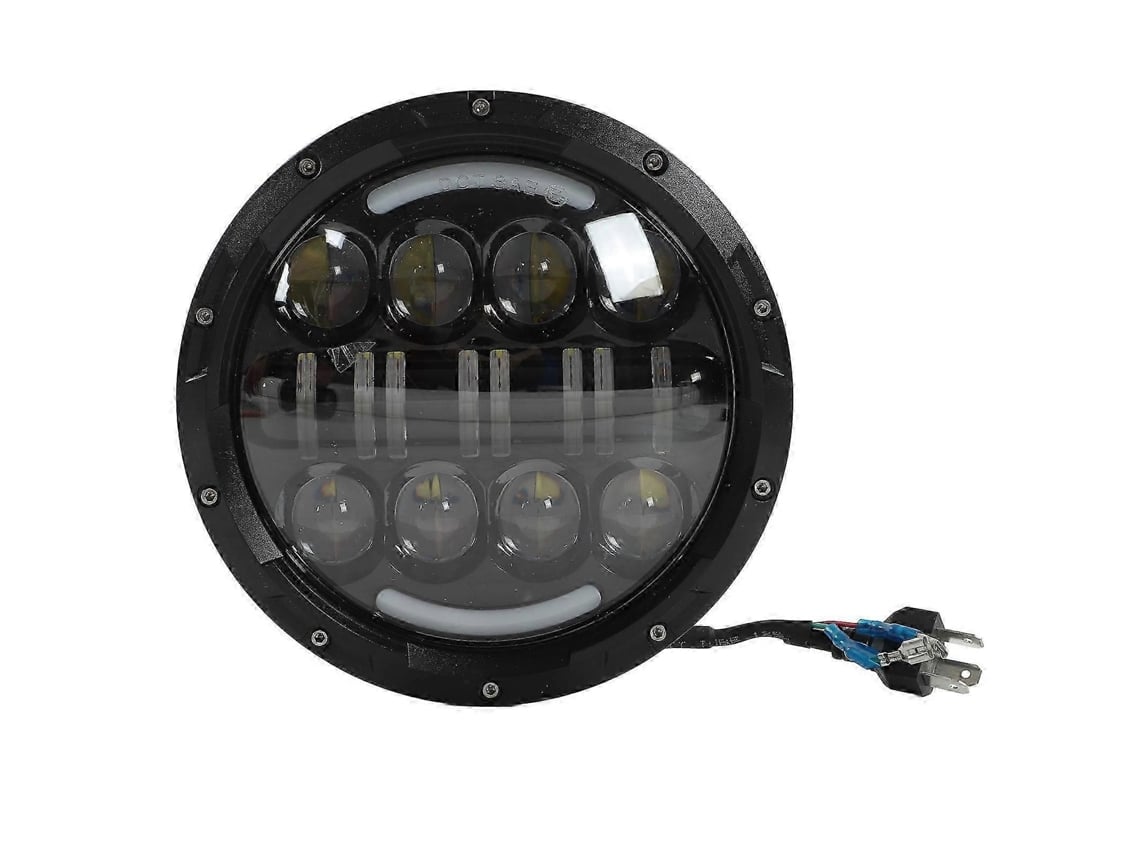 Farol De Led Para Motocicleta 7 Polegadas, Luz Branca 6000k, 3000lm, 12v 80w, Universal À Prova D'água
