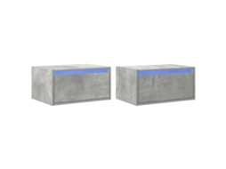 Conjunto de Mesas de Cabeceira de Parede com Luzes Led Cinzento Cimento MAISON EXCLUSIVE