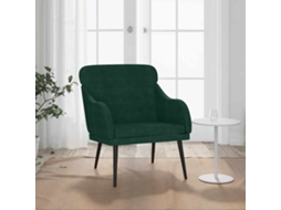 Vidaxl Cadeira C/ Apoio De Braços 63x76x80 Cm Veludo Verde-escuro