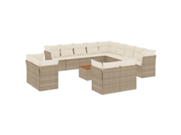 Garden Sofa Set, Garden Sofa Sets Vidaxl Bege Rattan / Vime (n/a)