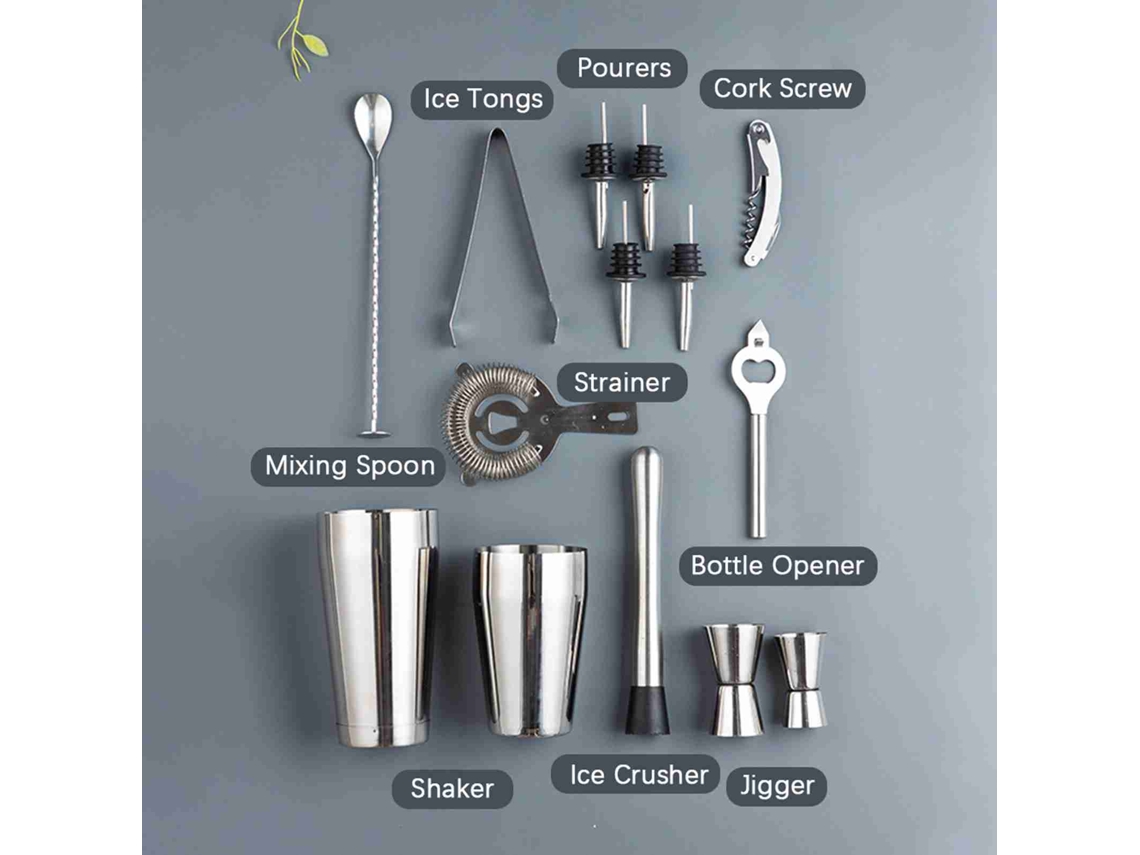 Kit de Bartender 14 peças Aço Inox | S/MARCA