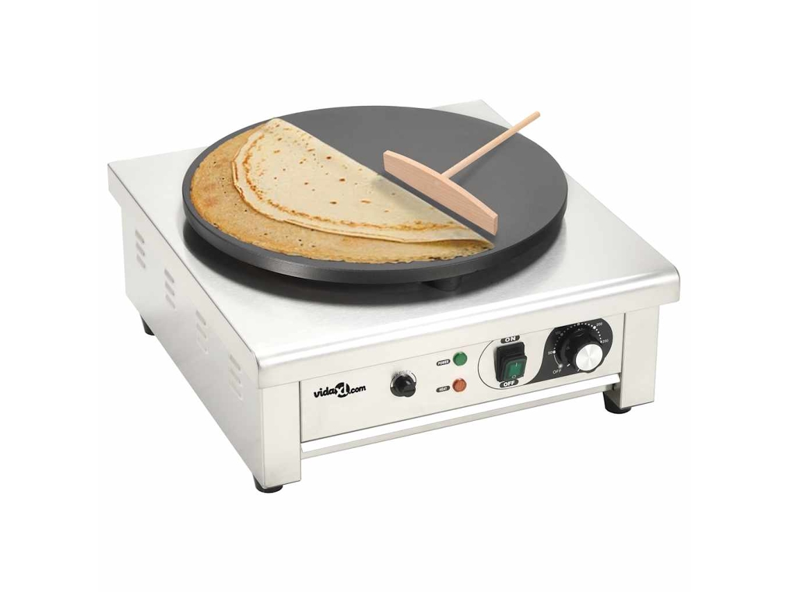 Vidaxl Máquina Fazer Crepes Elétrica C/ Bandeja Removível 40 M 3000 W
