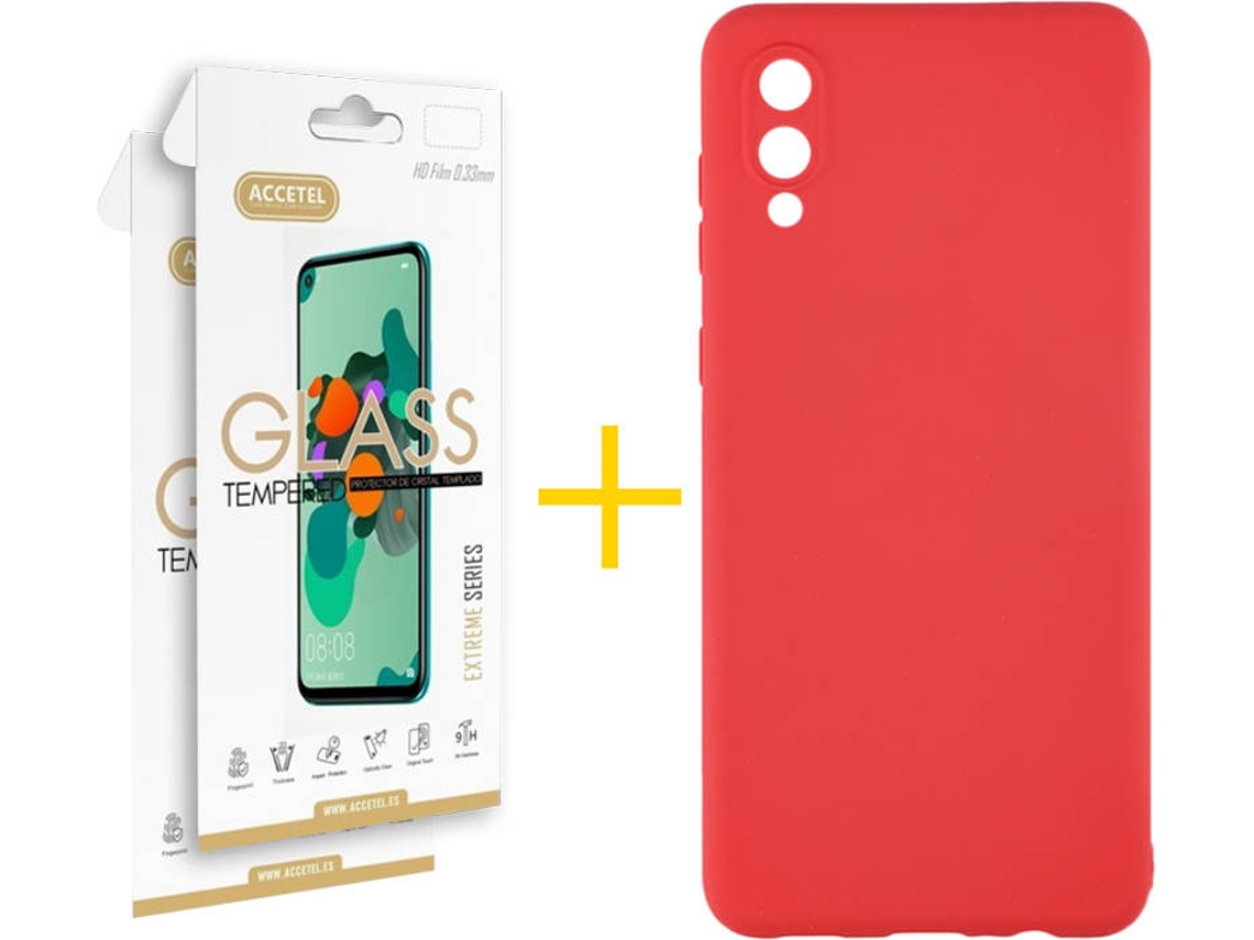 Capa e Película Samsung A02 ACCETEL 2139 Vermelho